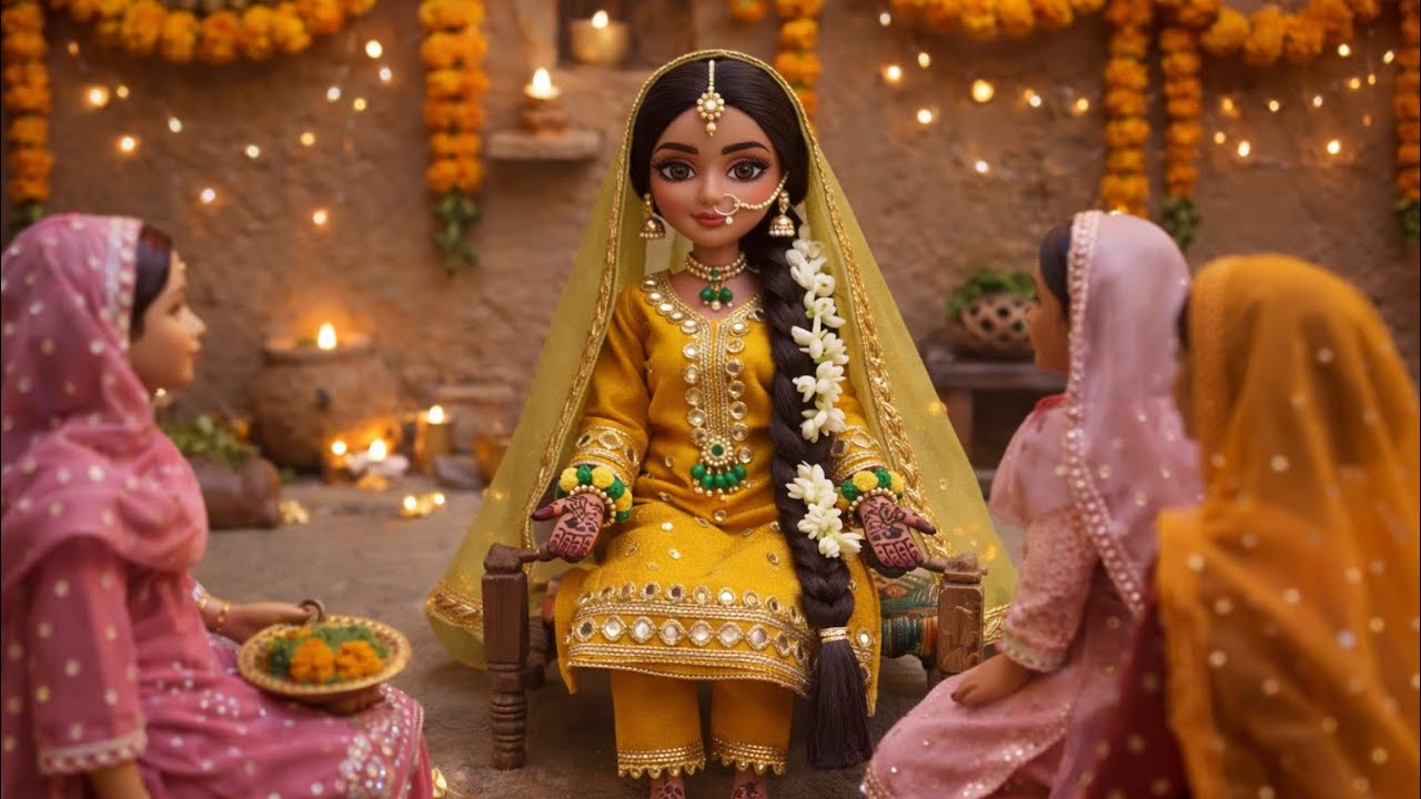 Miniature Doll Village Mehndi | Pakistani Village Doll Mehndi Night | Wedding ASMR