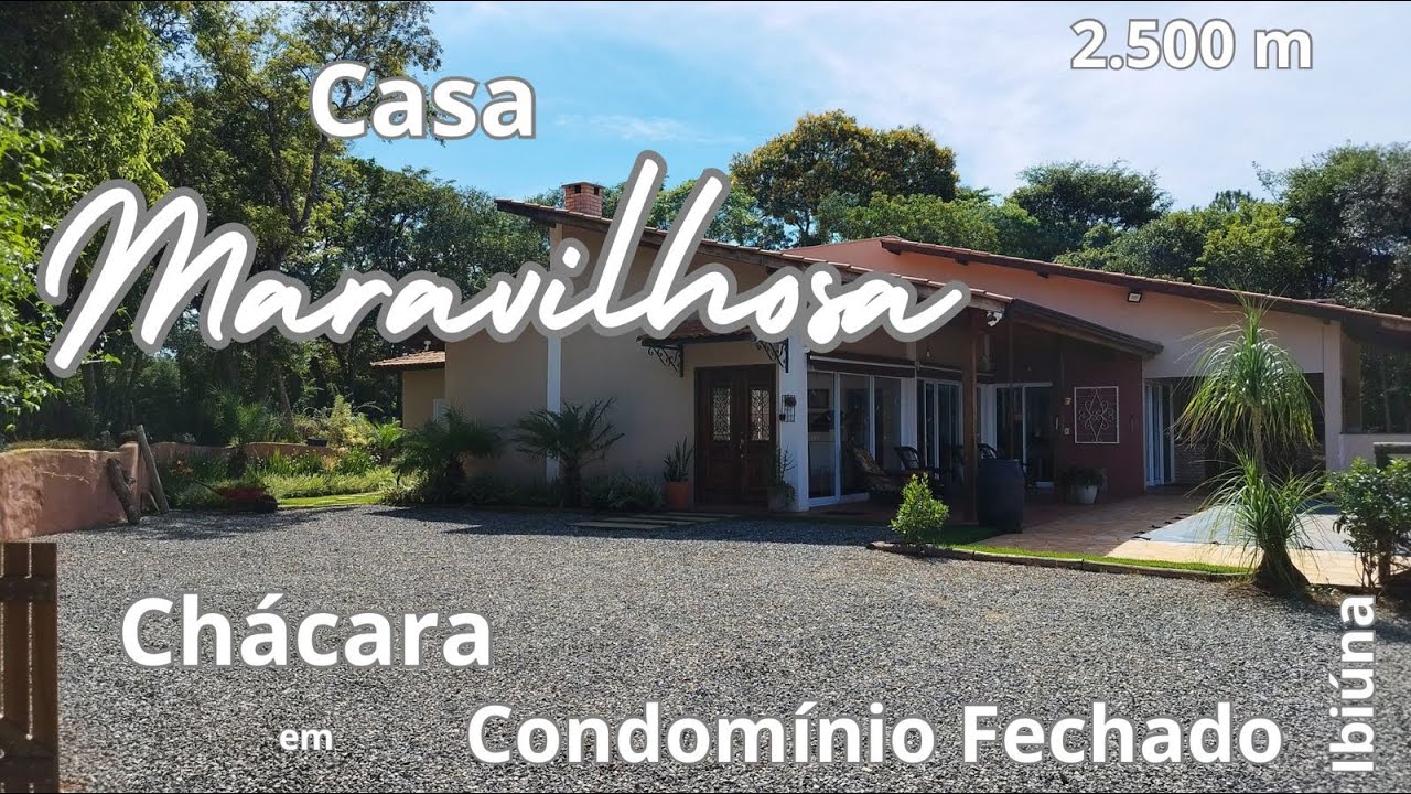 Belíssima chácara em condomínio fechado com Piscina aquecida 2.500 m    VD. 185