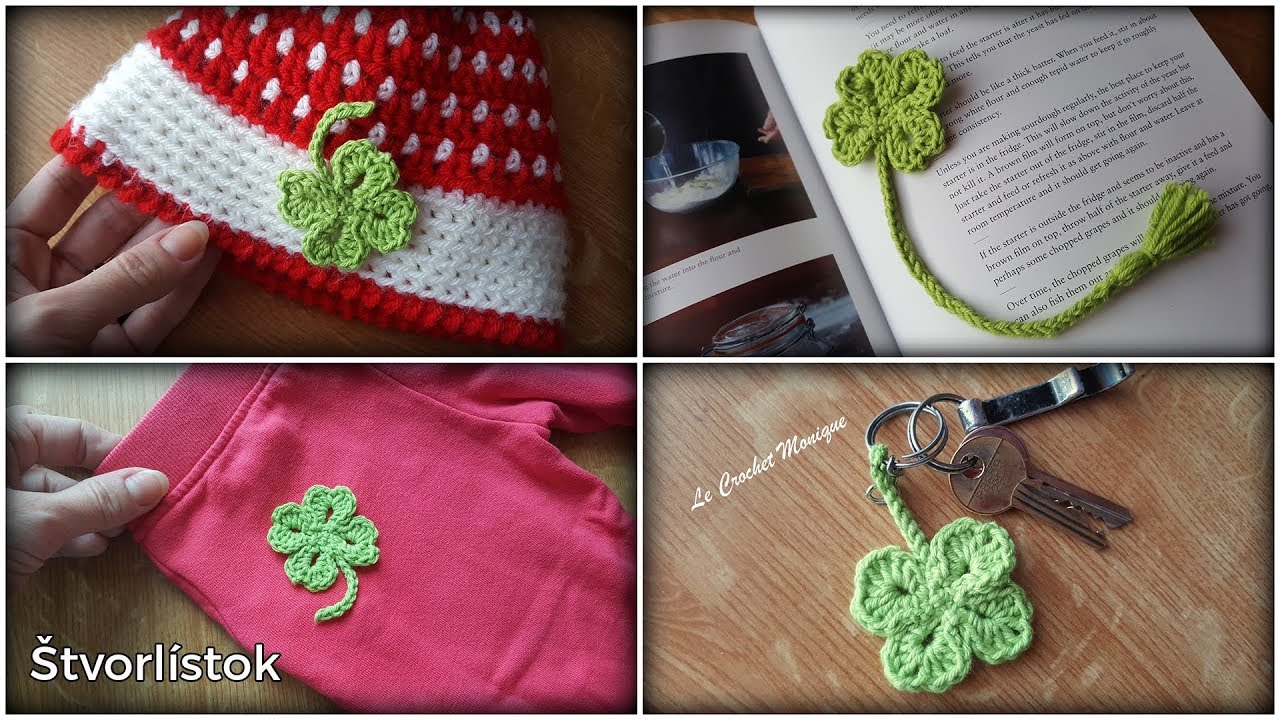 Háčkovaný štvorlístok/Crochet Leaf Clover (english subtitles)