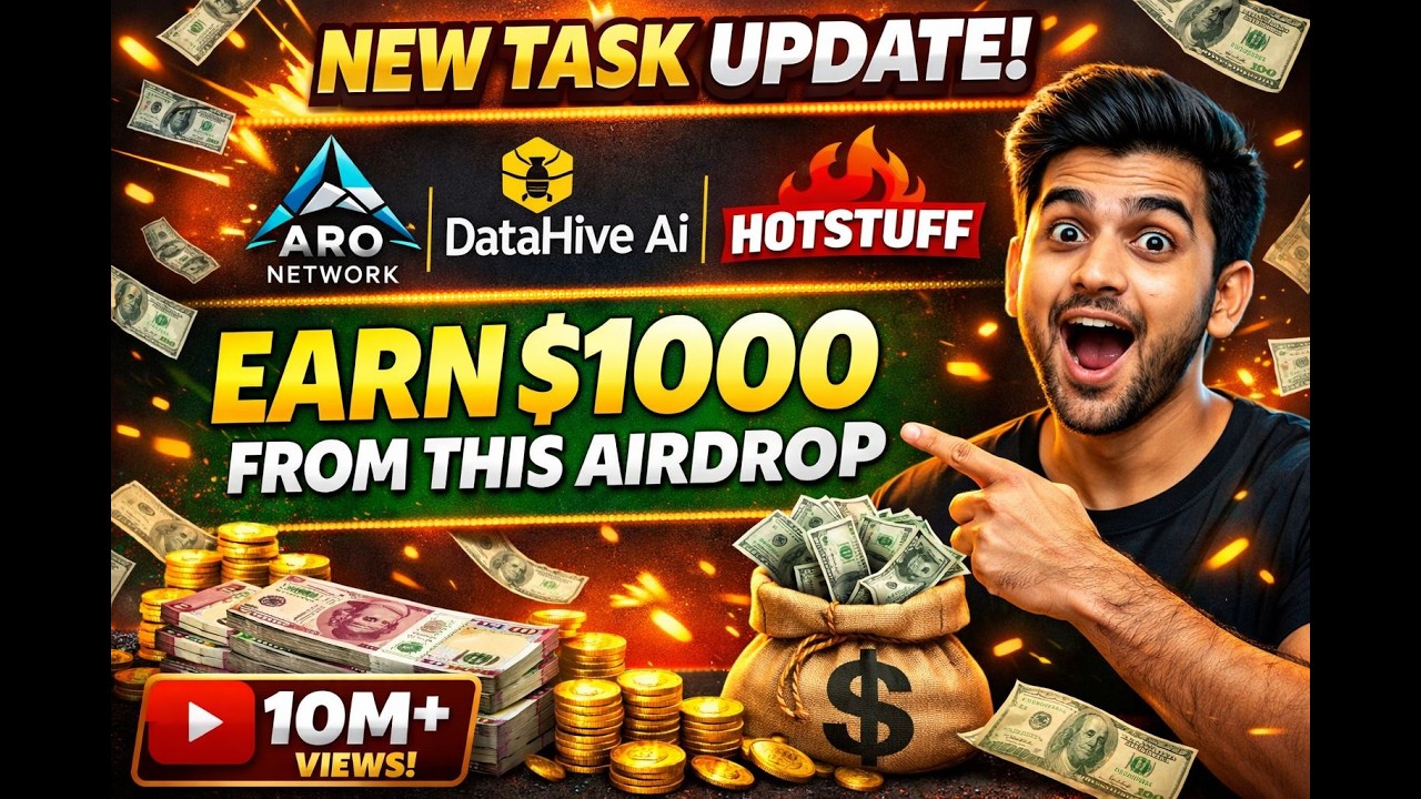 New Tasks In Airdrop🤩 | ARO Network | DataHive Ai | Hotstuff | Crypto Wala Bhai