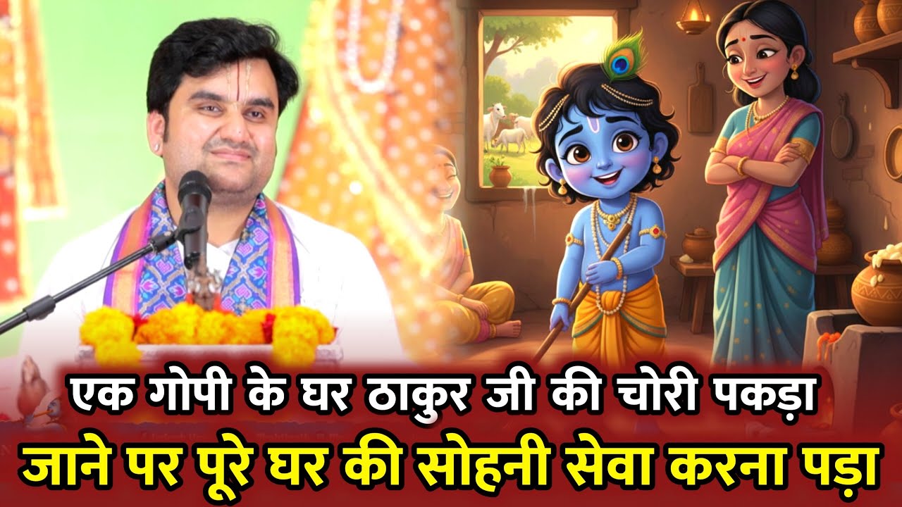 ठाकुर जी की चोरी पकड़ा जाने पर सोहनी सेवा करना पड़ा | Indresh Ji Maharaj | #indreshjimaharaj 