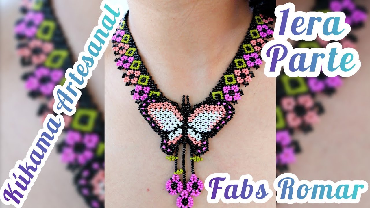 collar de chaquira flores pequeñas en 