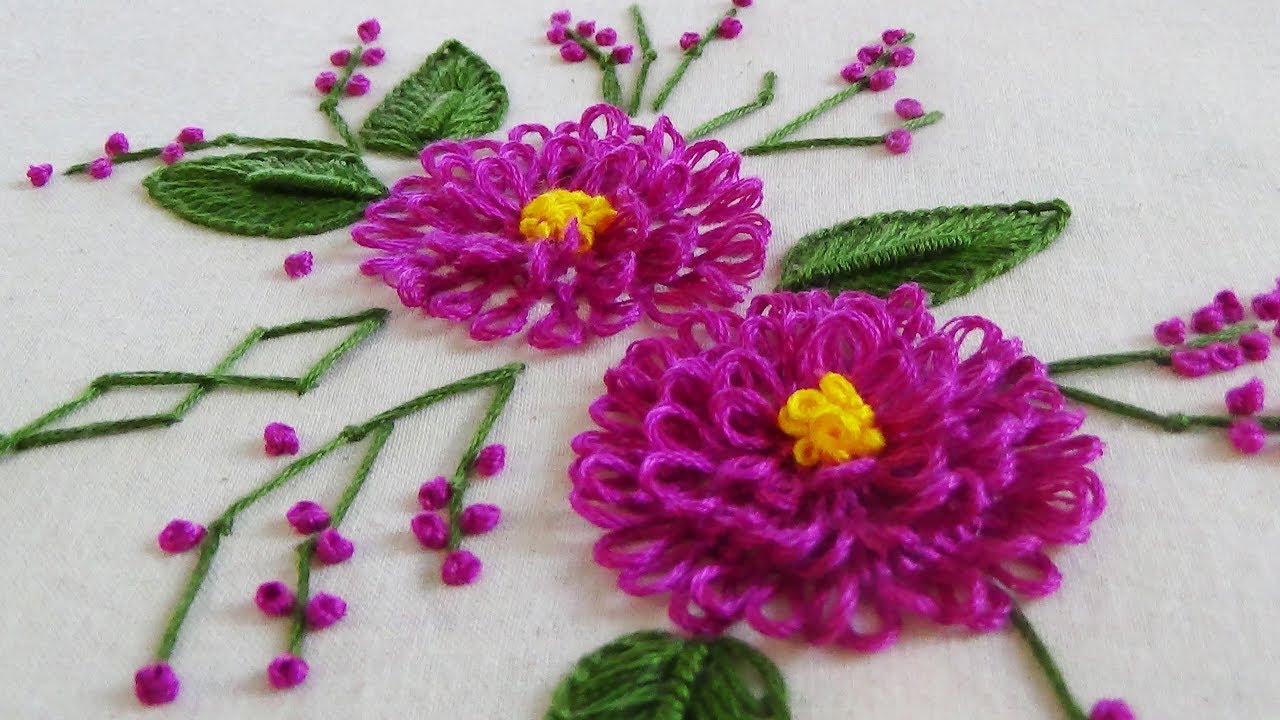 Hand Embroidery: Whipped Back Stitch/Loop Stitch