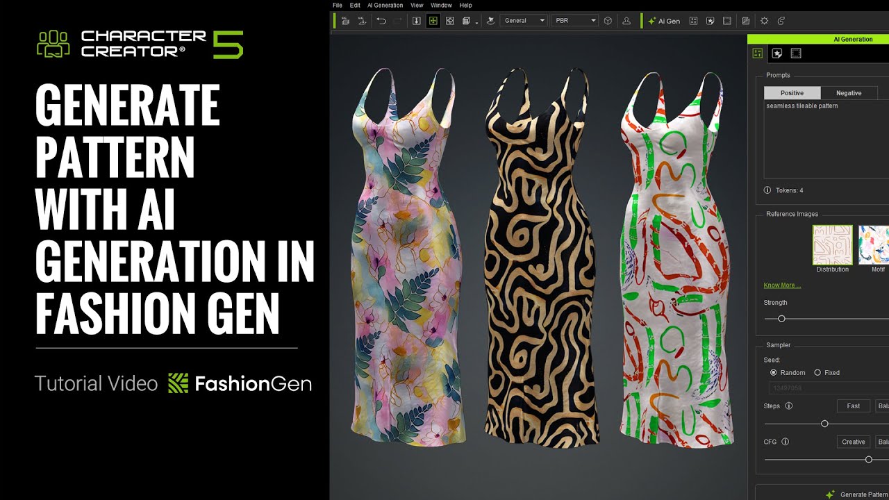 Generate Pattern with Ai Generation in FashionGen | Character Creator 5 Tutorial