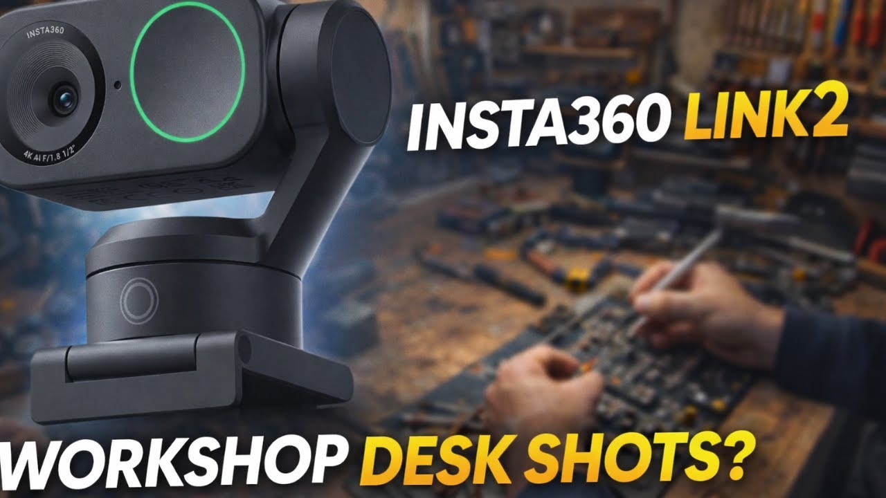 Я попробовал использовать Insta360 Link 2 для съёмки сверху вниз в мастерской.