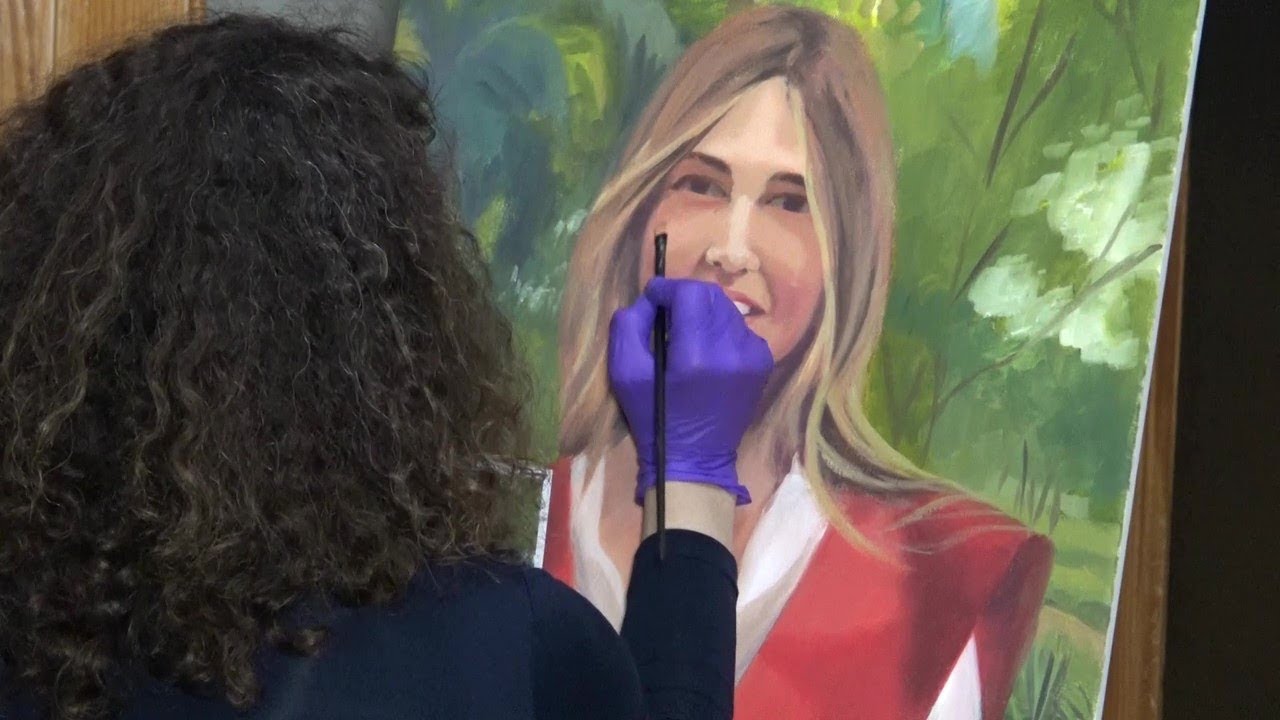 Retrato realista al óleo. Técnica directa, sin dibujo previo.