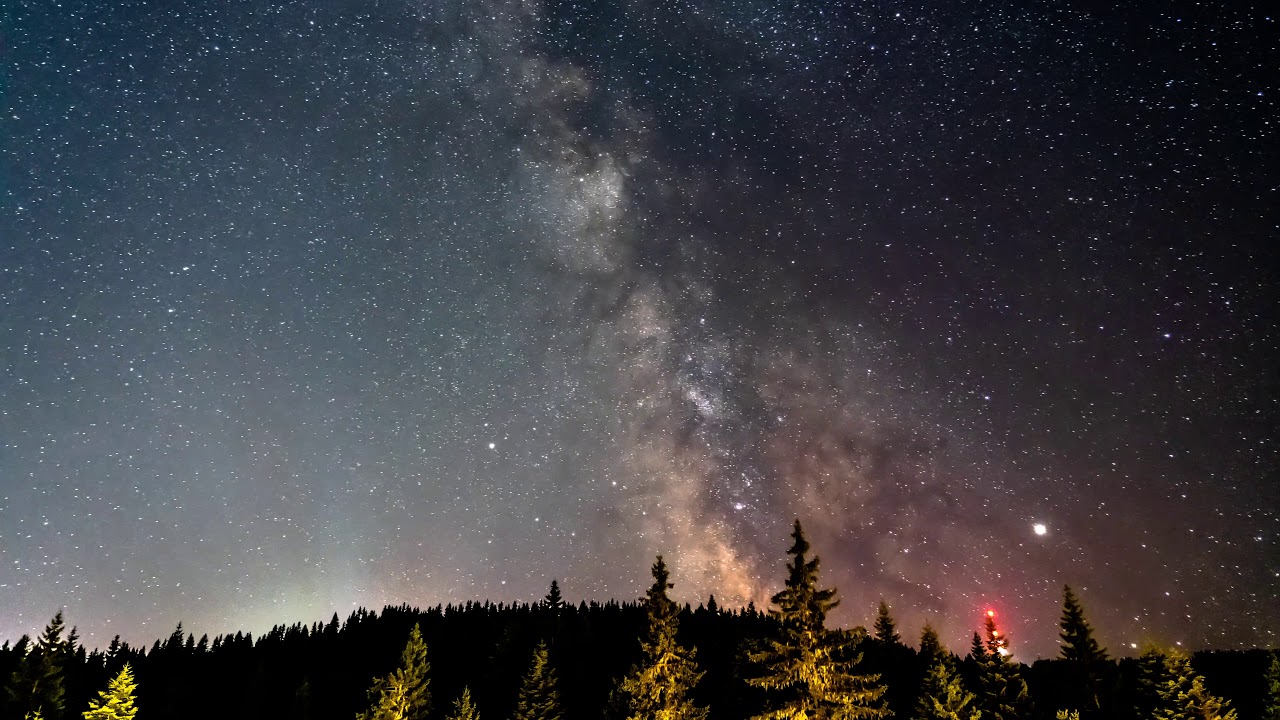 Milky Way Timelapse over Snejanka Peak in the Rhodope Mountains in Bulgaria