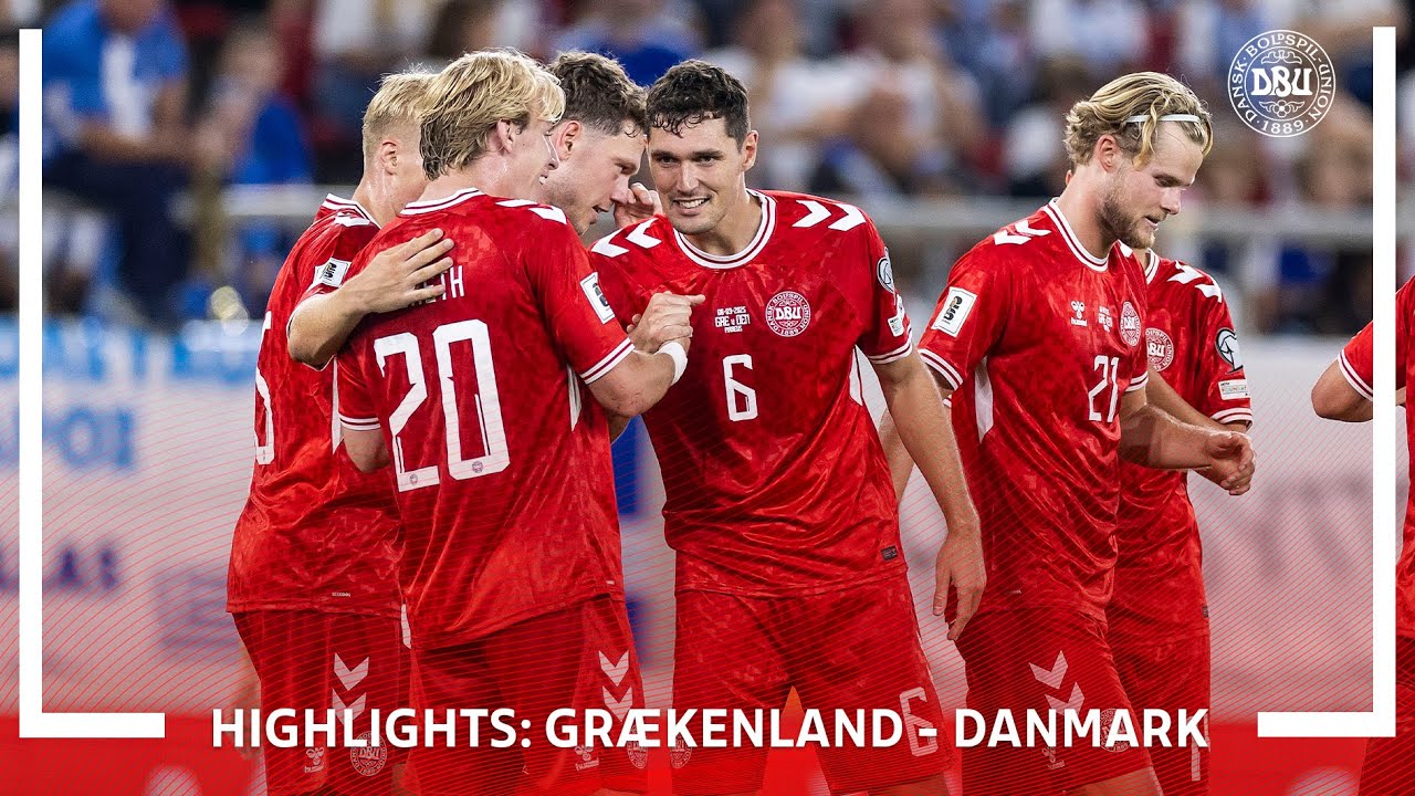 Highlights I Danmark vinder i Grækenland 🇩🇰 | Mål af Damsgaard, Christensen & Højlund ⚽️
