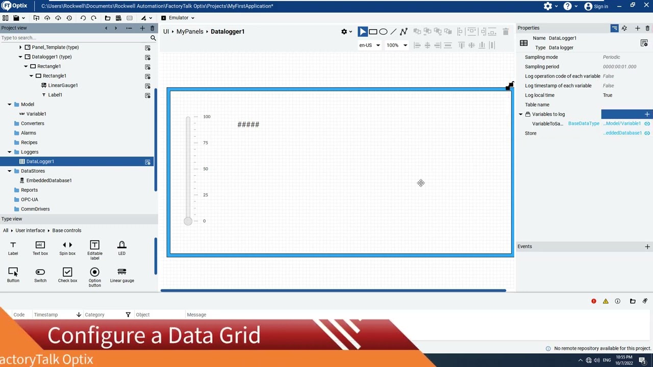 FactoryTalk&reg; Optix&trade; Getting Started - Datalogger