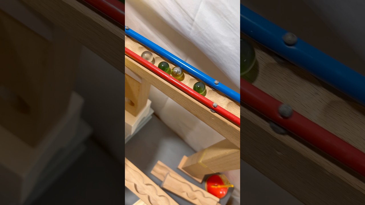 speed-up Long, wavy slope marble run ASMR ☆ The soothing sounds of a wooden course③ #viral