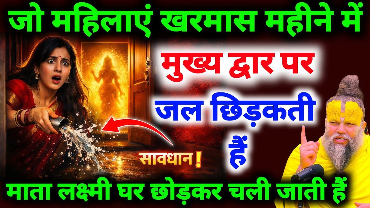 जो महिलाएं खरमास में अपने मुख्य द्वार पर जल छिड़कती है वो कान खोलकर सुन लो #premanandjimaharaj #upay