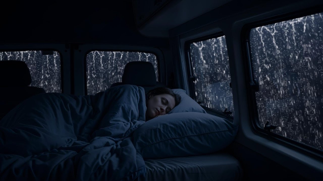 Rain and Thunder Sounds on Cozy Car | Soothing Rain Sounds for Sleeping and Relaxation