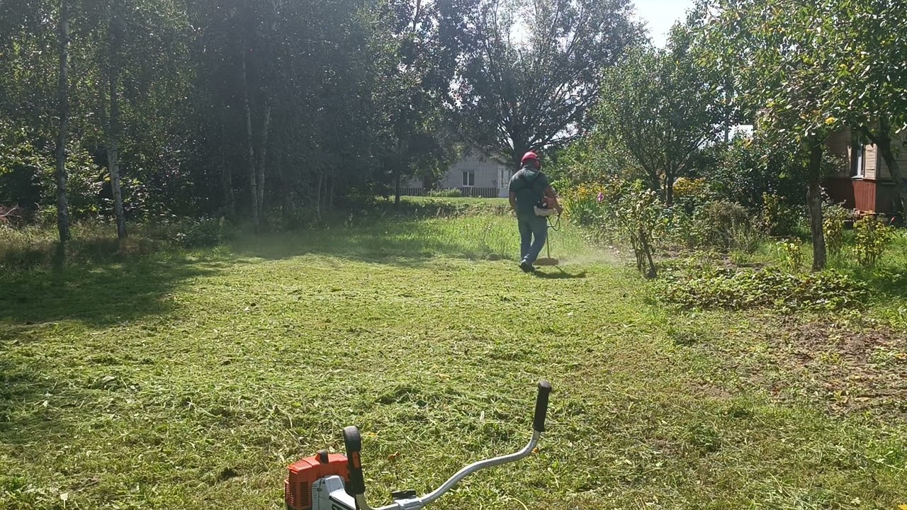 Stihl FS 350 против китайской косы 43сс. Сравниваю расход топлива у этих кос.