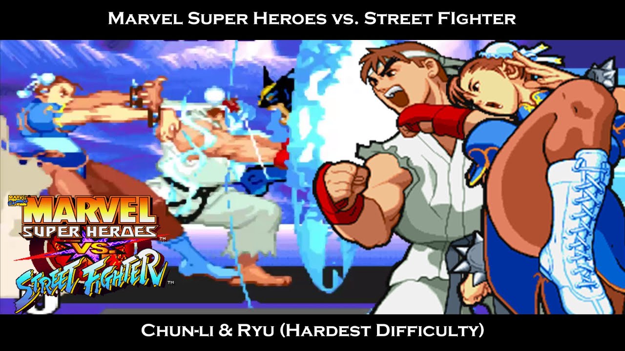 Marvel Super Heroes vs. Street Fighter - Chun-li & Ryu (Hardest Difficulty)