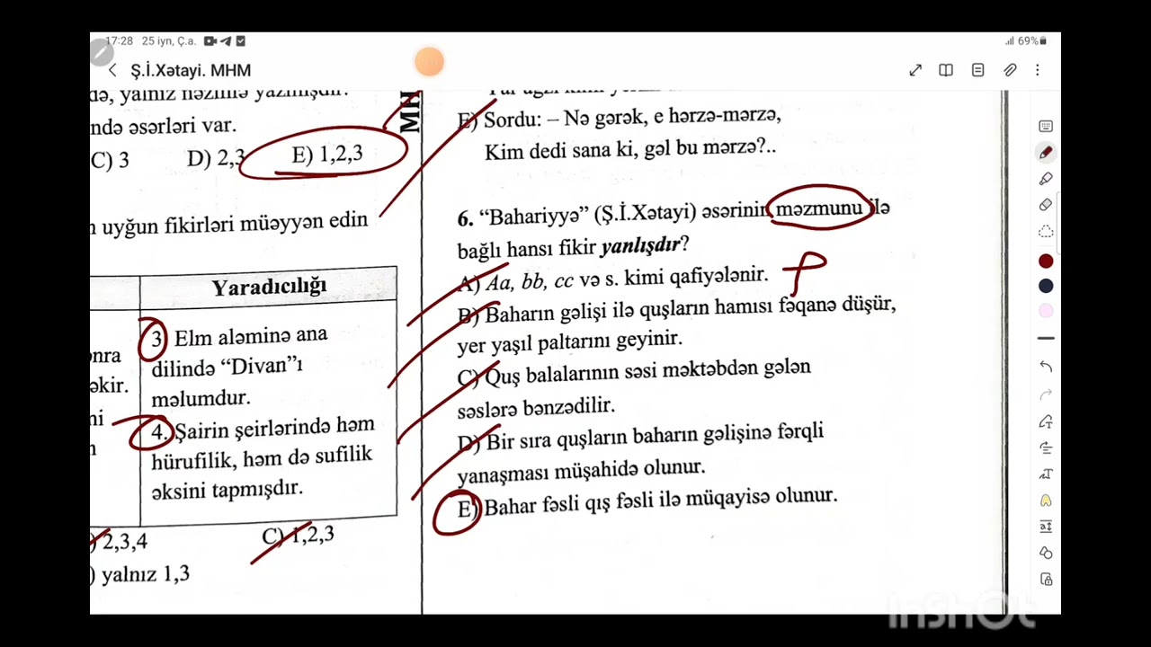 Şah İsmayıl Xətayi MHM test izahı. Günel Nağızadə