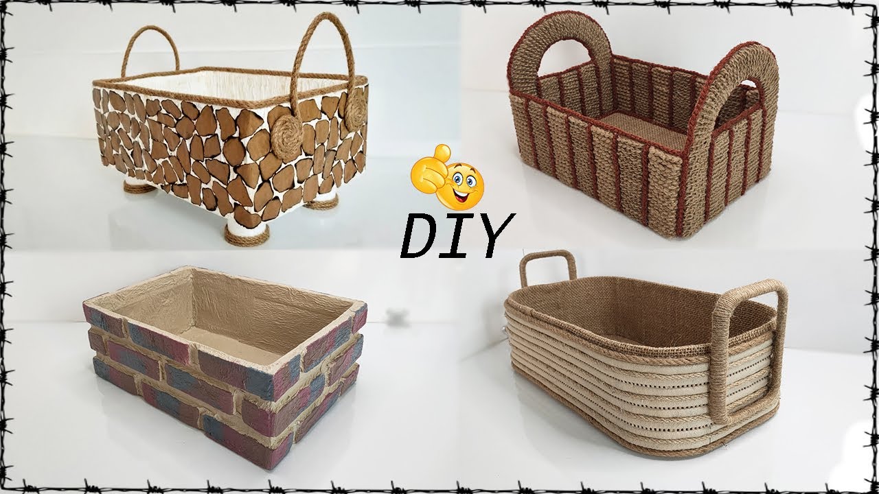 DIY - 4 КРАСИВЫХ ИДЕИ КОРЗИН - Идеи корзин для хранения - Корзина-органайзер ручной работы