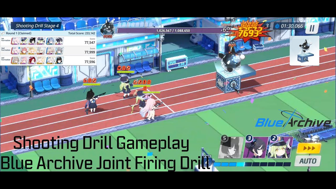 Blue Archive Joint Firing Drill Shooting Drill Gameplay