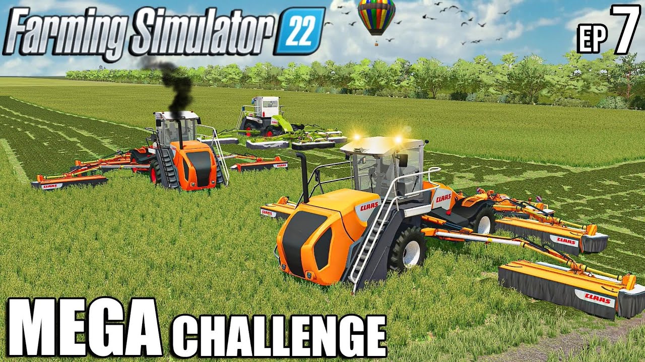 Mega GRASS MOWING w/ the WORLD's BIGGEST MOWERS | MEGA Challenge | Farming Simulator 22 | Episode 7