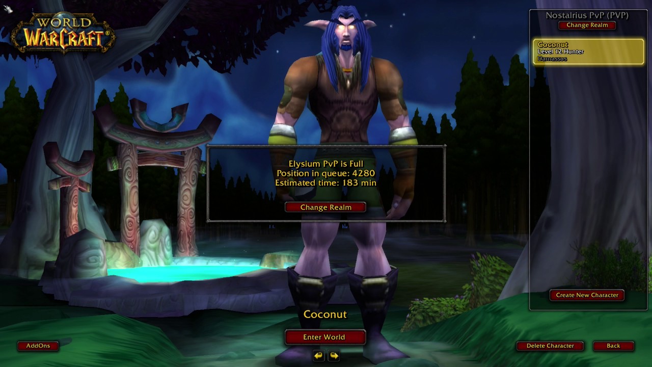Vanilla WoW / Elysium / Nostalrius Vanilla WOW Fresh Server PVP: 80K Players Waiting To Get Online 🌎