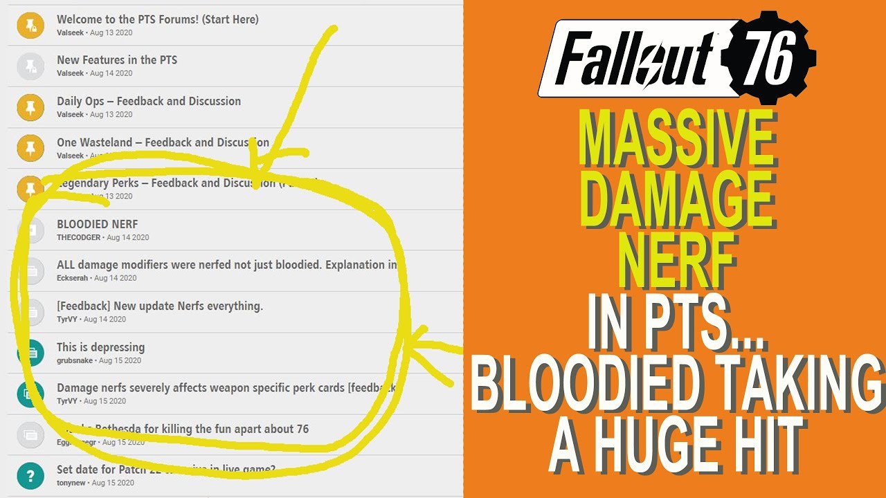 Fallout 76 MASSIVE Damage nerf in PTS...Bloodied taking a HUGE hit!!!