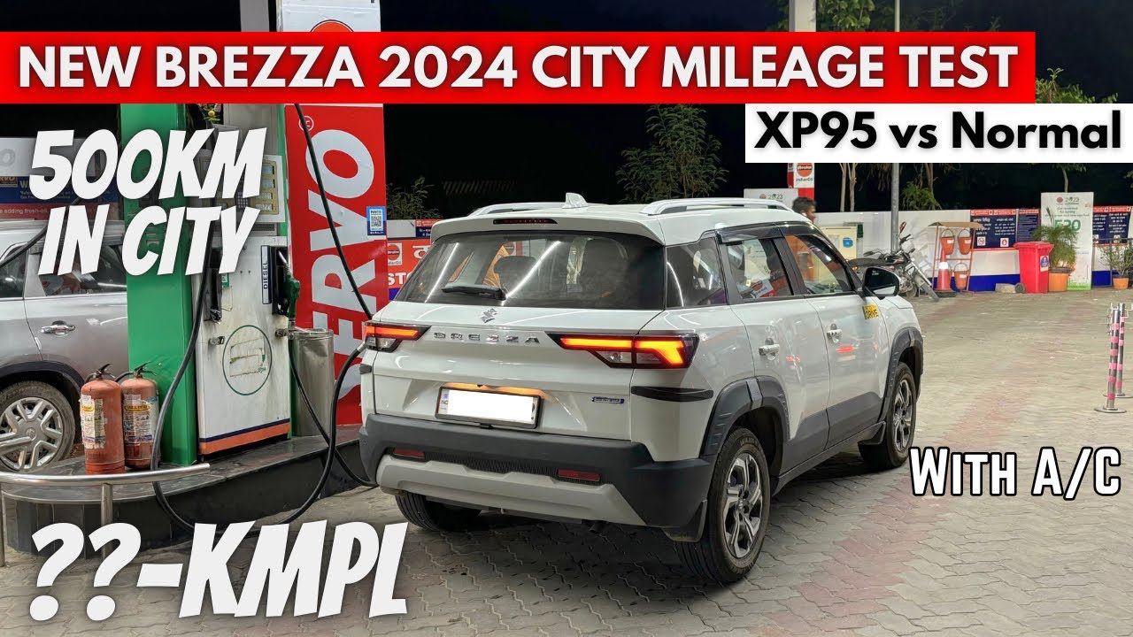 New Brezza City Mileage Test with A/C Petrol 2024 Tank to Tank | Brezza Automatic | brezza zxi 2024
