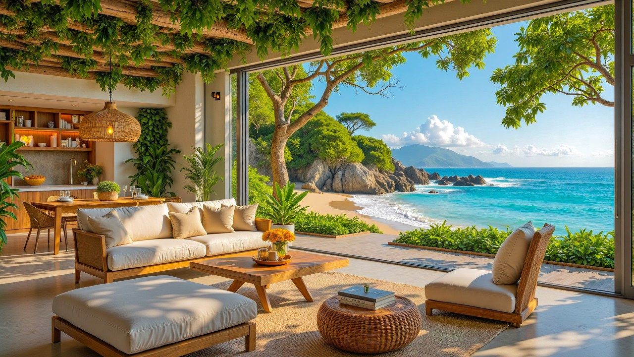 Maui Coastal Sunrise Escape ☀️ Relaxing Smooth Jazz with Gentle Pacific Waves