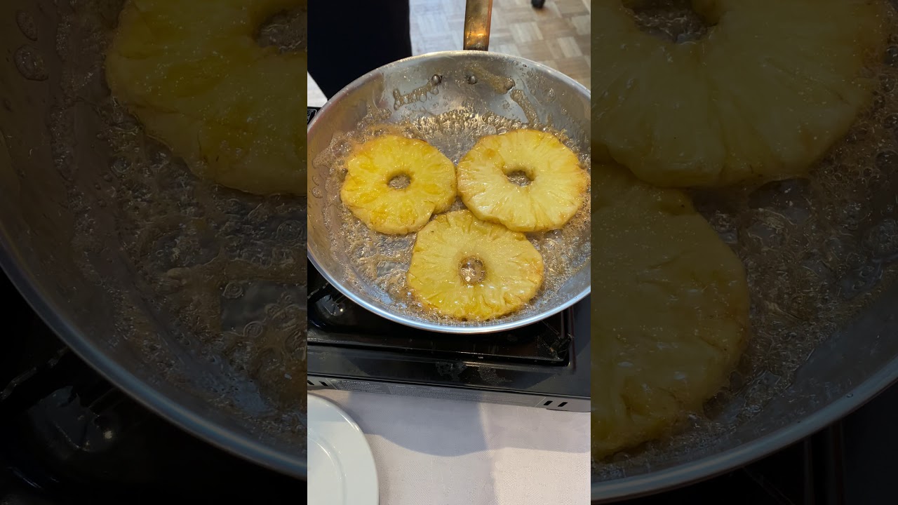 Flambage en salle de l'ananas