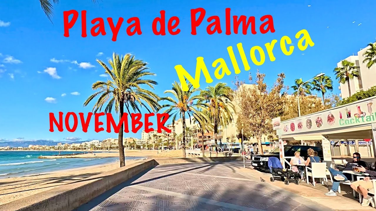 Walking in El Arenal🏖️Mallorca  in November/ Beach Vibes, Promenade & Local Life/ 4K UHD
