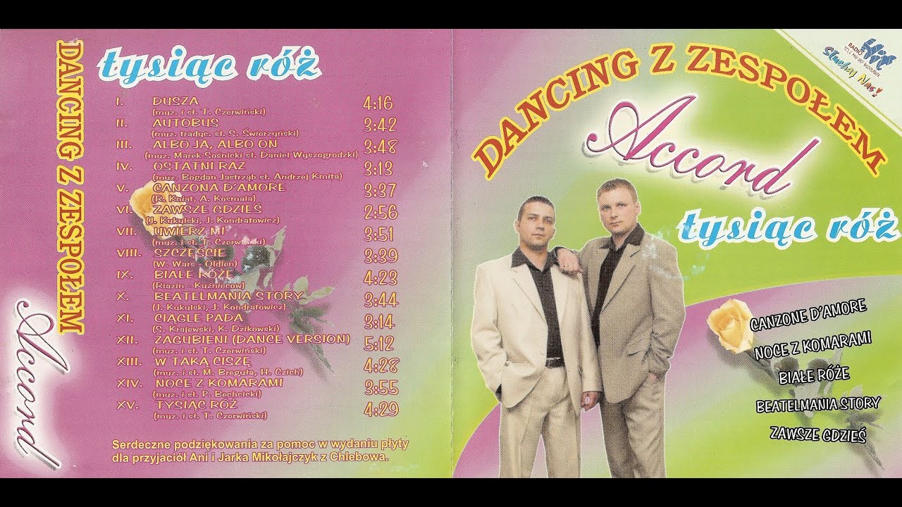 Accord - Noce z Komarami [Dancing z zespołem Accord - Tysiąc Róż (Marfix) (MC i CD)] (Disco-Polo)
