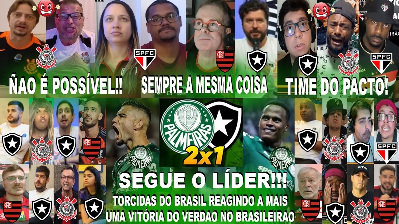 TORCIDAS DO BRASIL AO PALMEIRAS 2X1 BOTAFOGO - SEGUE O LÍDER COM GOL DO ALLAN E JHON ARIAS
