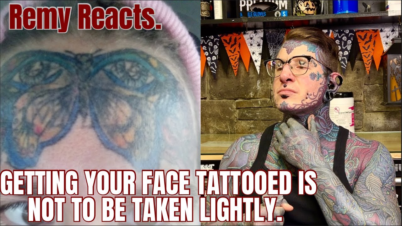 Remy Reacts to face tatoos. #ink #inked #tattoo