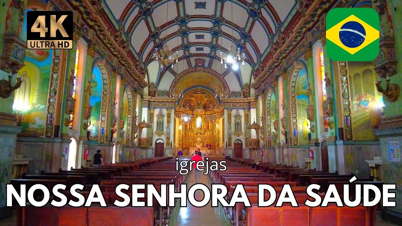 [4K] ПАРОКИА НОССА СЕНЬОРА ДА САУДЕ - Красивая церковь в Сан-Паулу, Бразилия.