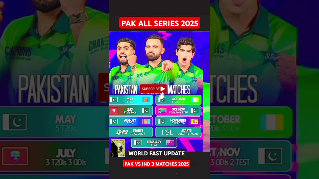 Pakistan Cricket Team Full Schedule 2025 &ndash; All Series & Tournaments Details #cricketlover11