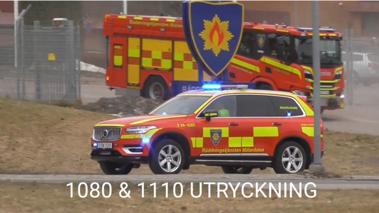 Räddningstjänsten Mälardalen 1110 och 1080 på utryckning | Västerås