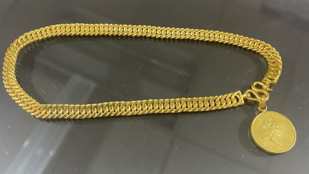 Flat Miami Cuban link, solid 24K gold chain. invest on gold today