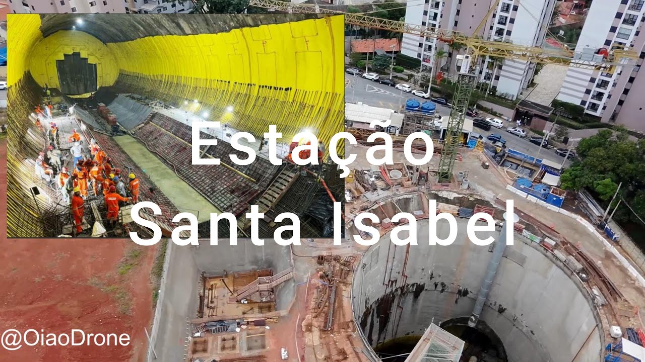 Obras do Metrô linha 2 Verde - estação Santa Isabel