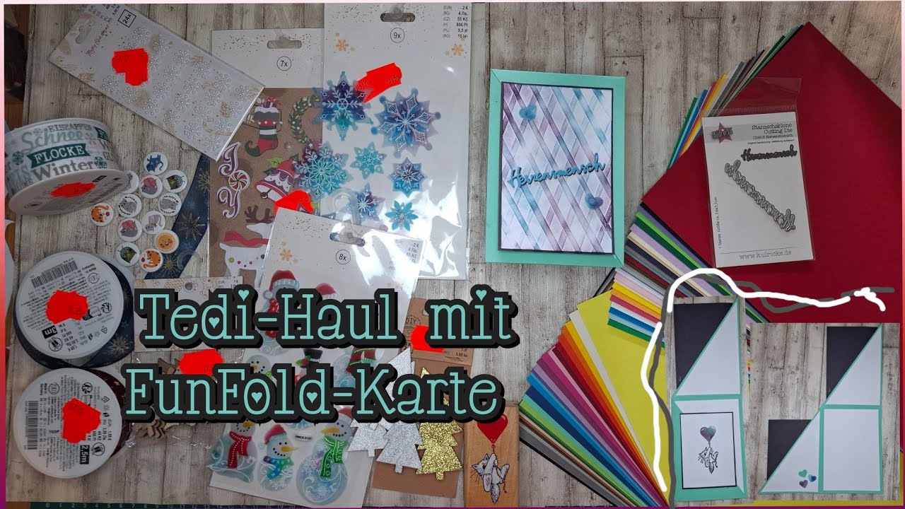 Tedi Haul Schnäppchen inkl. toller Funfold-Karte mit wunderschöner Stanze und Papier von LaCreativ