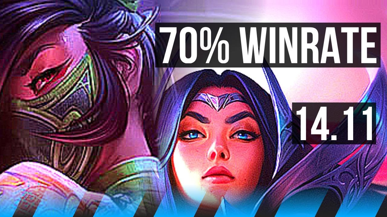 AKALI vs IRELIA (MID) | 11 solo kills, 70% winrate, 18/2/2, Legendary | TR Master | 14.11