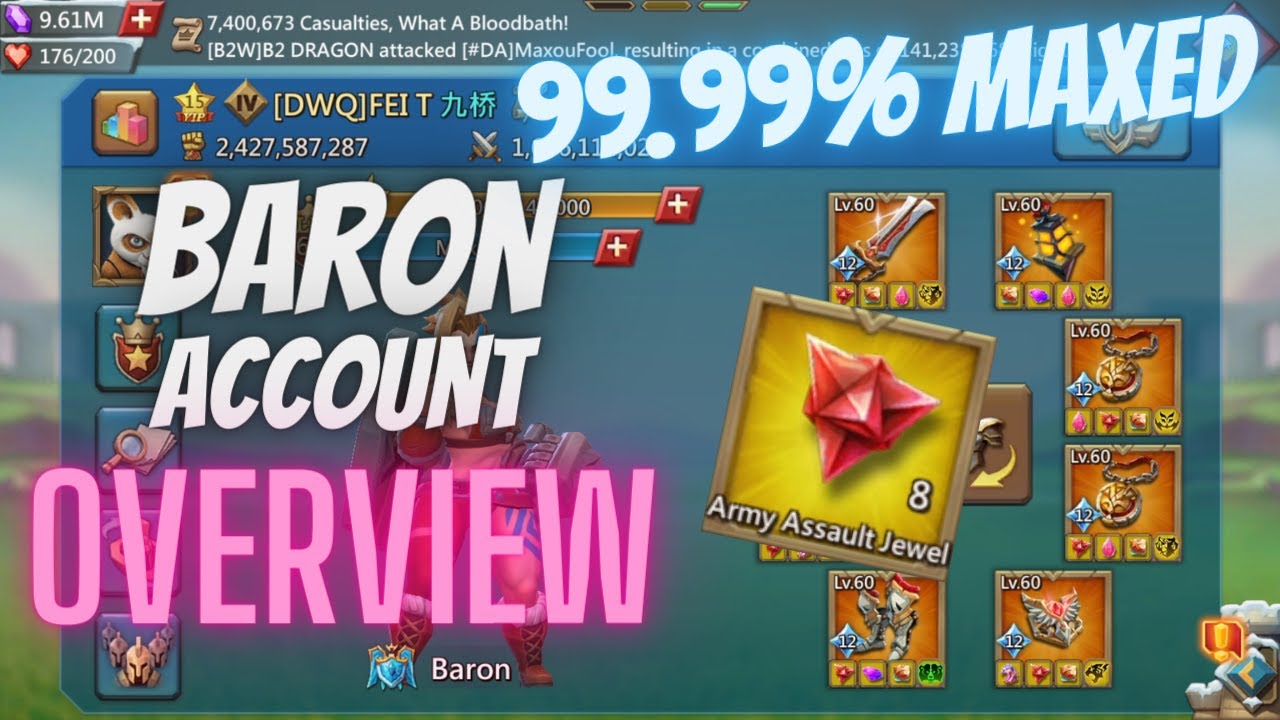 INSANE Mix Stats!!  FEI T's Baron Account that  Zeroed Liubei OVERVIEW!!! l Lords Mobile