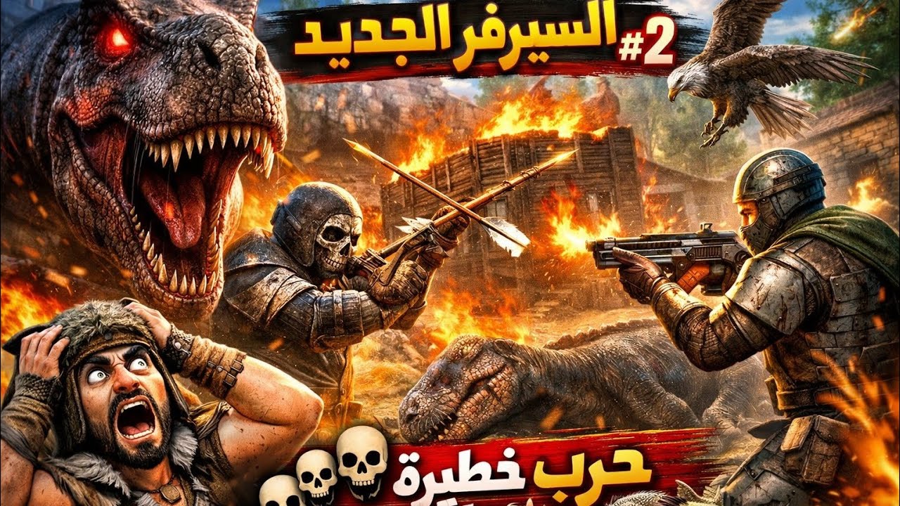 🔥 حاولنا ترويض Alpha Rex… حرب مجنونة وكادوا يدمرون بيتنا | #2 في السيرفر الجديد ARK Mobile