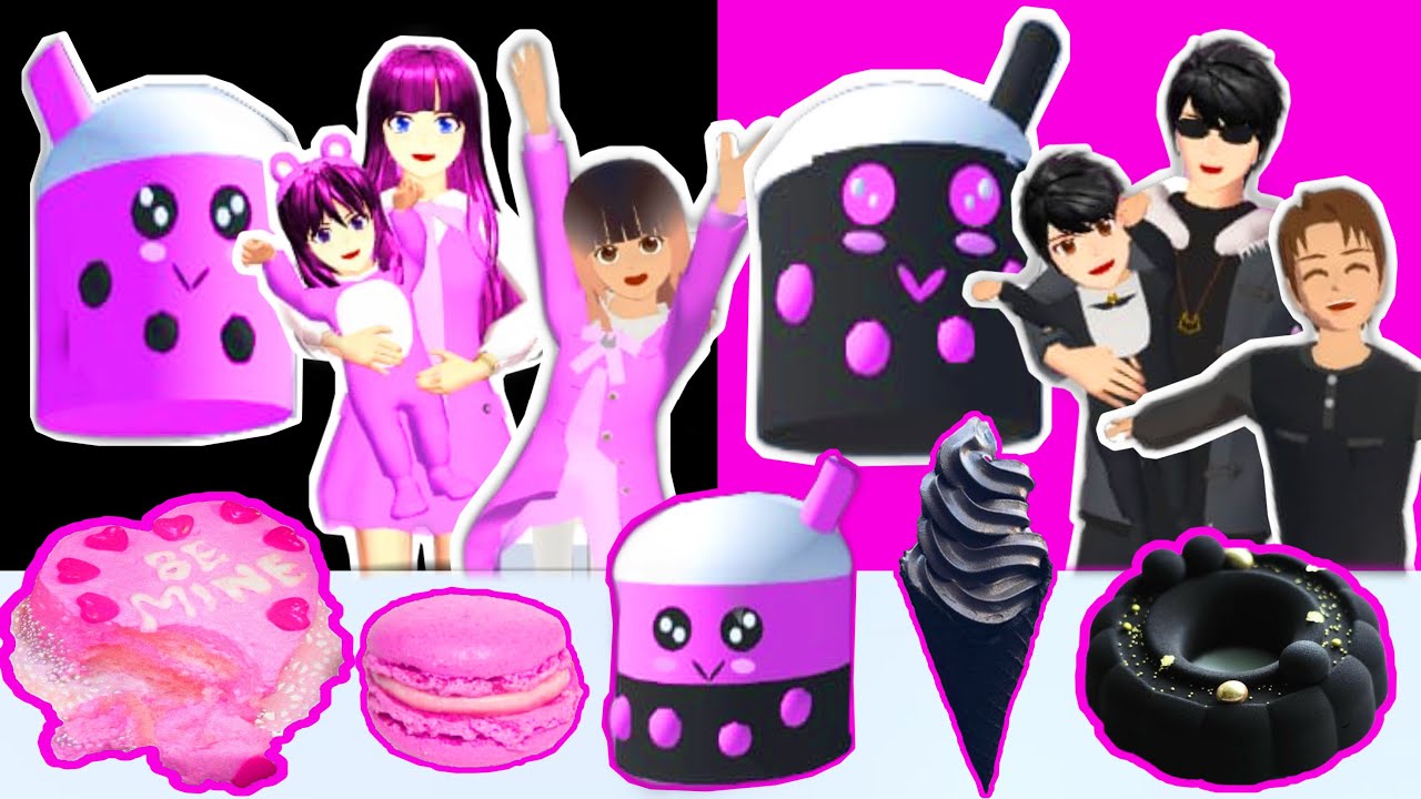 PILIH KARAKTER BONEKA BOBA MAKANAN WARNA PINK HITAM diISTANA-DRAMA SAKURA SCHOOL SIMULATOR SSS