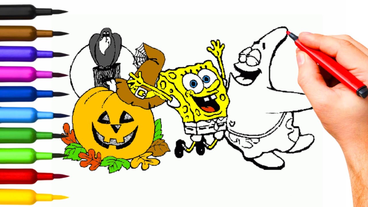 🎃 SpongeBob and Patrick Halloween Painting Fun for Kids