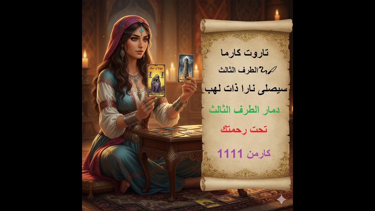 تاروت كارما الطرف الثالث🐍🔪سيصلى نارا ذات لهب🙏دمار الطرف الثالث تحت رحمتك