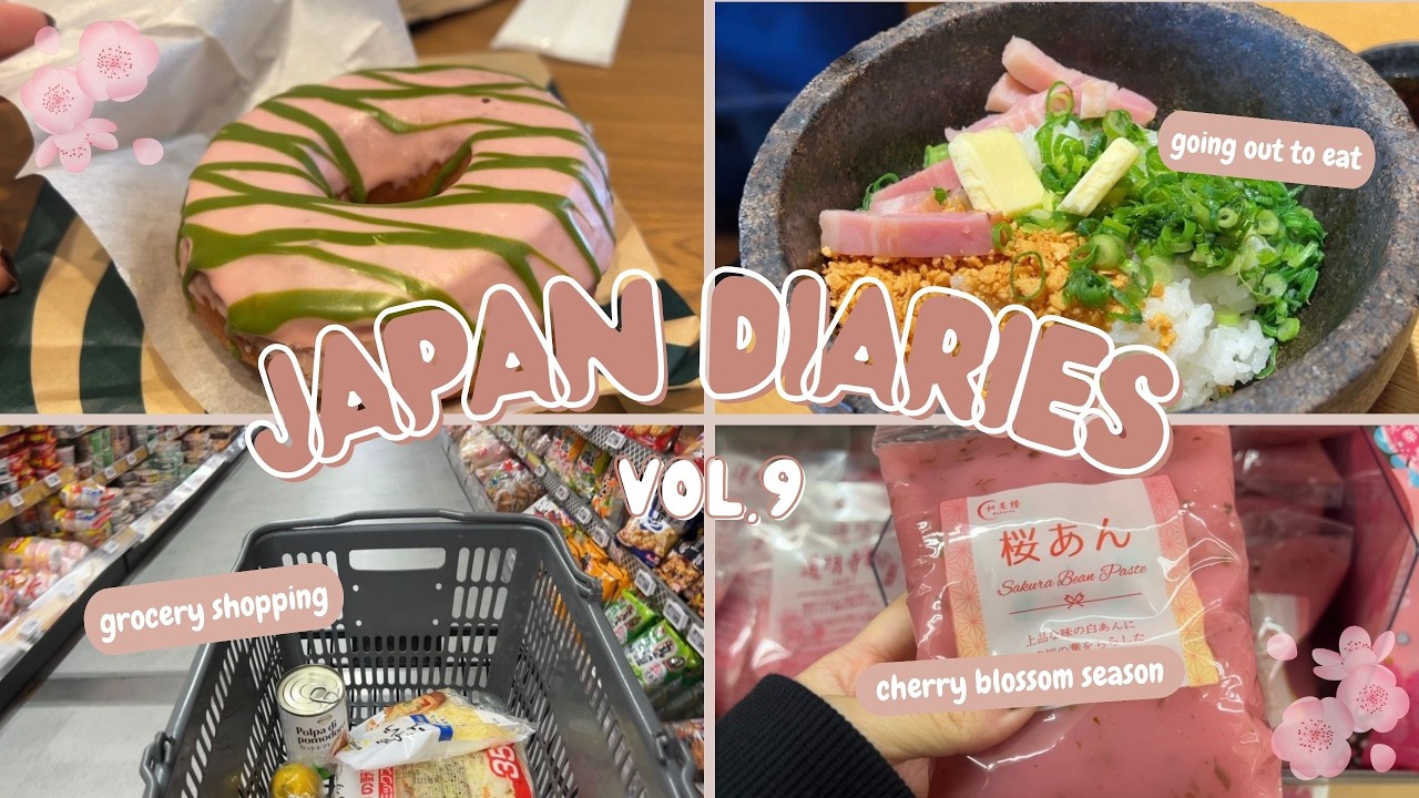 life in nagasaki japan  ~ sakura season 🌸, cooking at home, AYCE bbq, shopping 🛒 | japan diaries 9