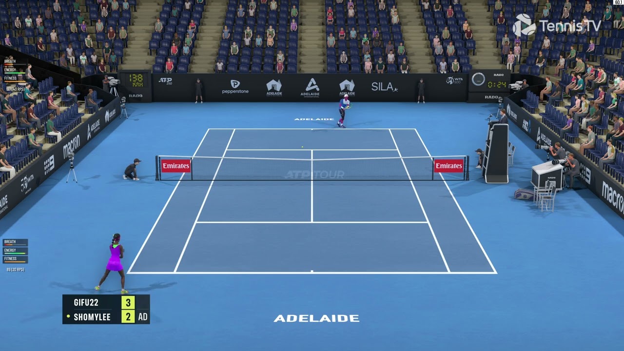 Tennis Elbow 4 Adelaide Final Gifu22 (1) vs Shomylee (Q) (Online)