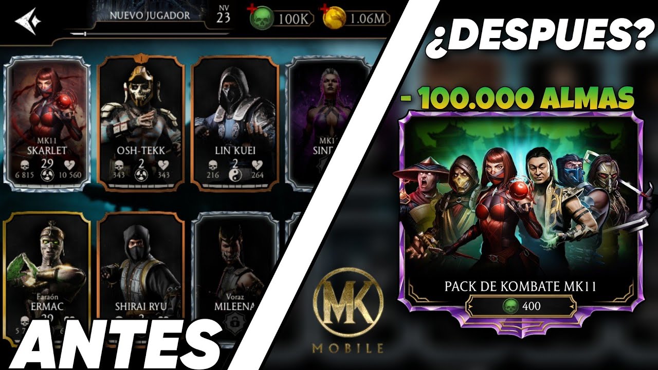 GASTE 100 MIL ALMAS COMPRANDO LOS NUEVOS PACKS DE MK11 ¿CUANTOS DIAMANTES ME SALIERON? | Mk Mobile