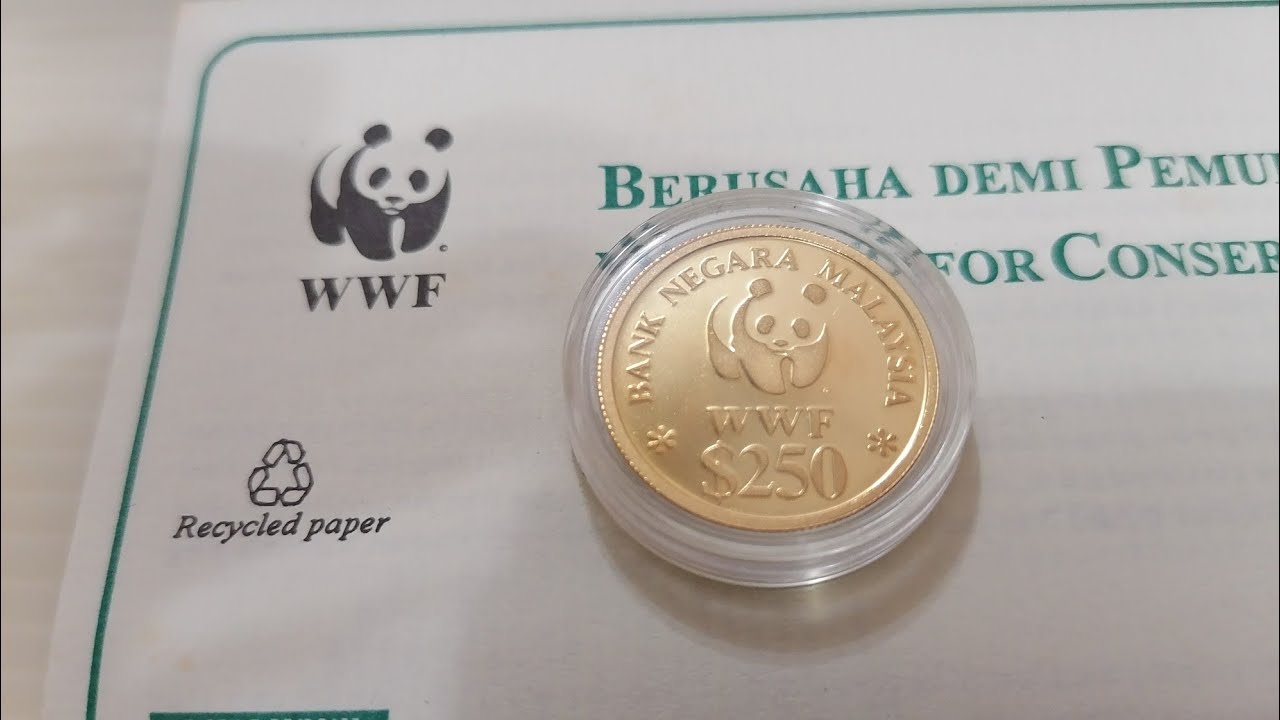 1992 Malaysia WWF Gold Single  Proof Rm250