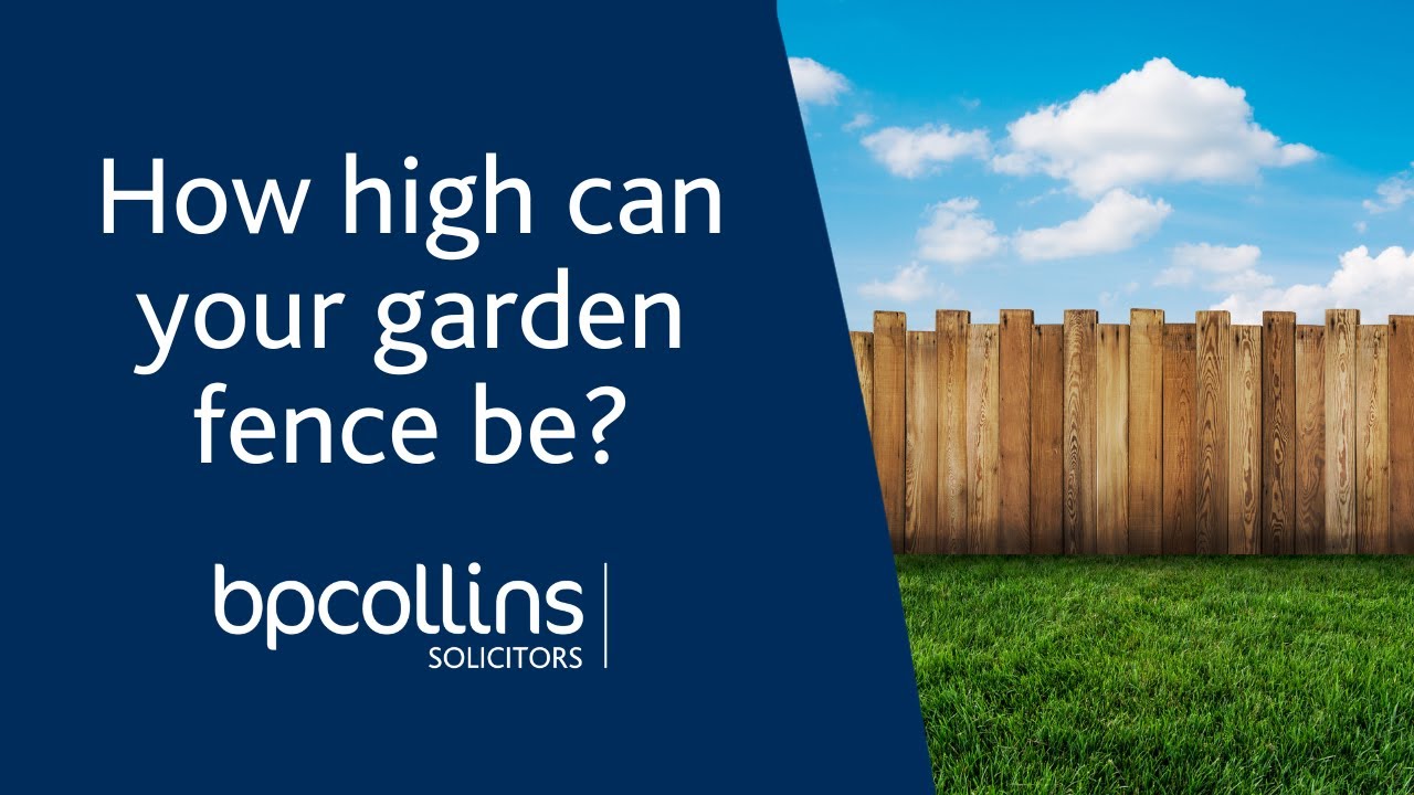 B P Collins LLP - How high can your garden fence be?