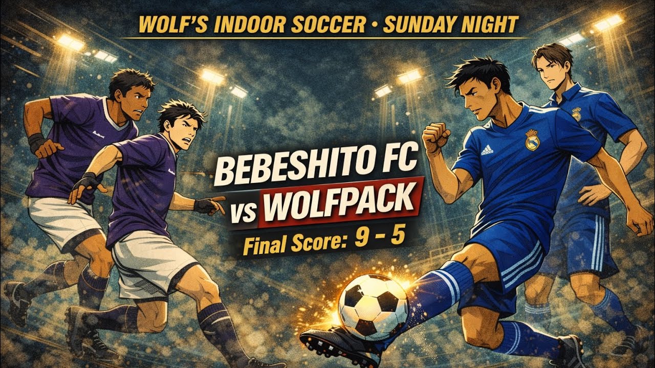 Bebeshito FC vs Wolfpack – New Team Drops 9! | 9–5 Goal Fest | Sunday Night Men’s League