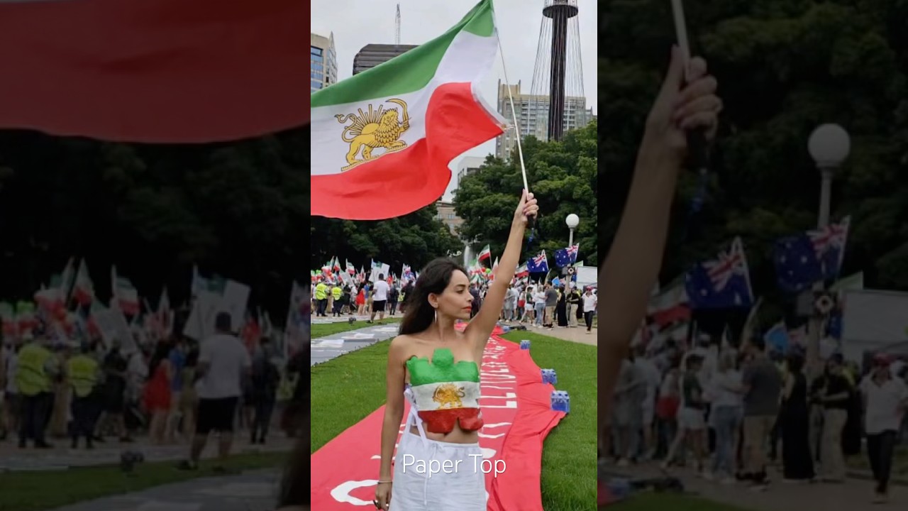 Paper Top Iran Flag Map